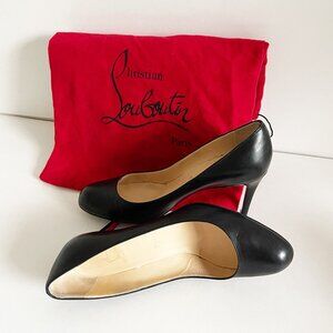 LOUBOUTIN - Authentic Black Leather Stiletto